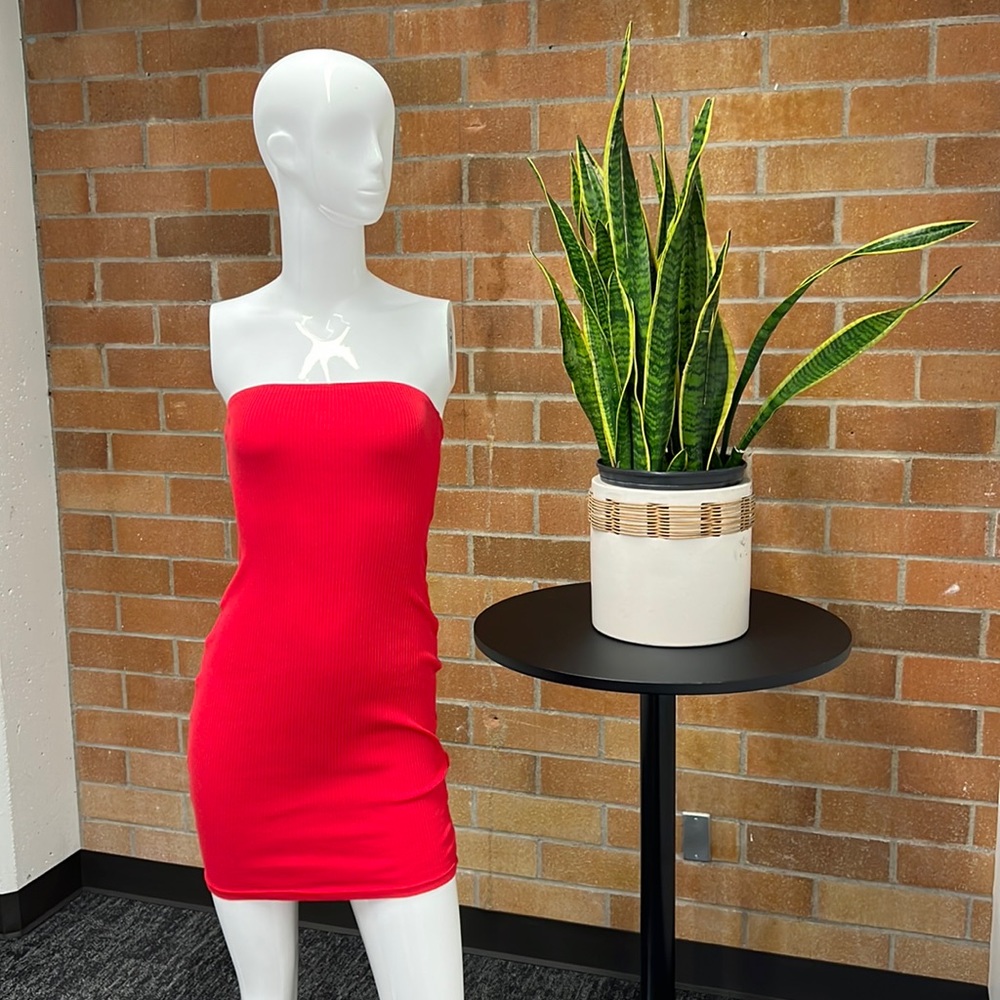 Strapless Ribbed Tube Mini Dress H&M DIVIDED Size S